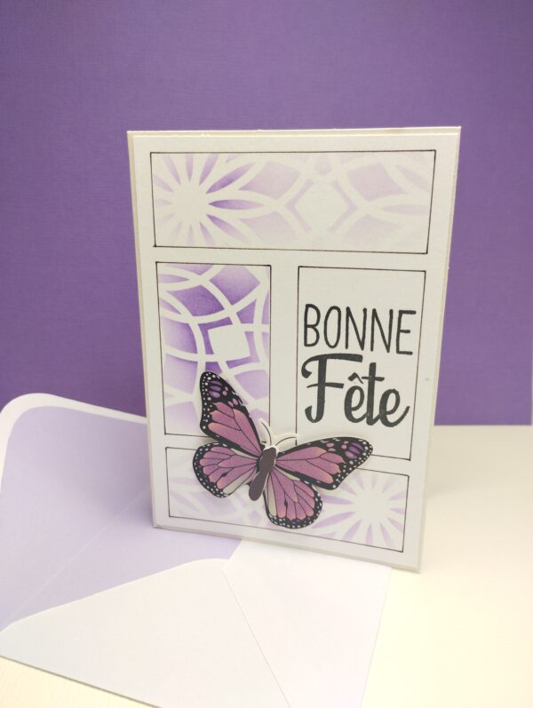 Carte "Bonne fête - papillon mauve" – Image 2