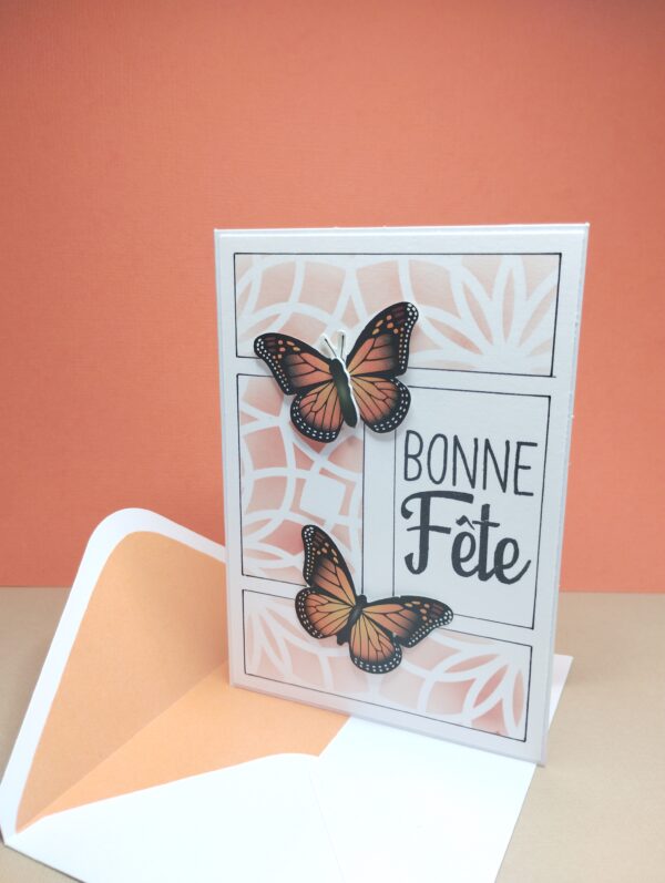 Carte "Bonne fête - papillon orange" – Image 2