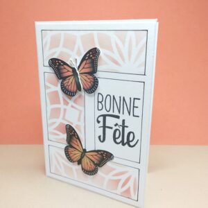 Carte "Bonne fête - papillon orange"