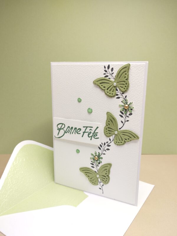 Carte "Bonne fête - papillon vert" – Image 2