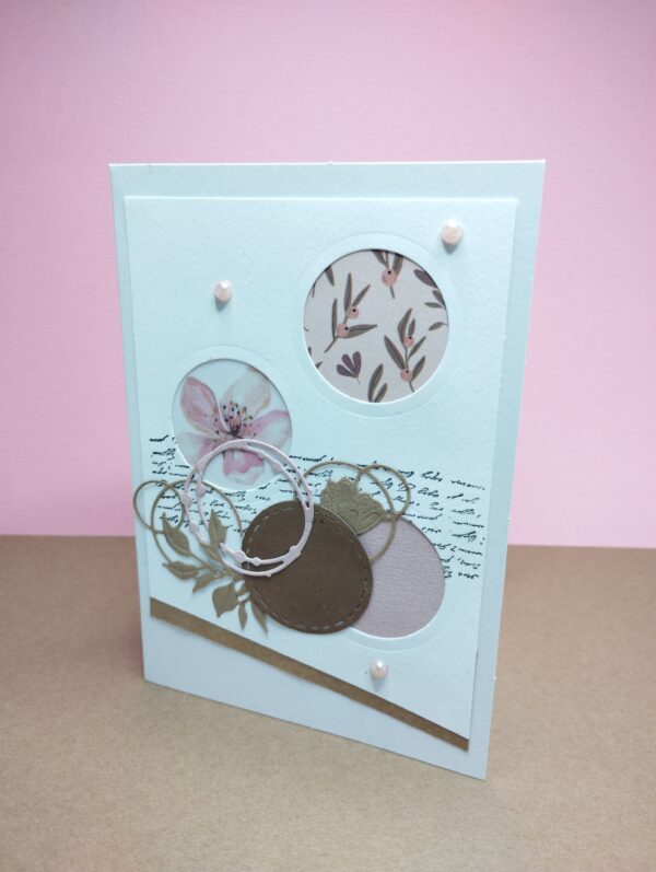 Carte "cercle marron et rose"