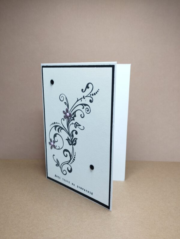 Carte "Avec toute ma sympathie - fleur mauve"
