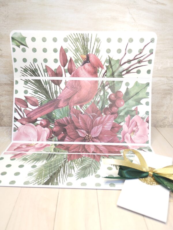 Pochette poinsettia oiseaux – Image 2