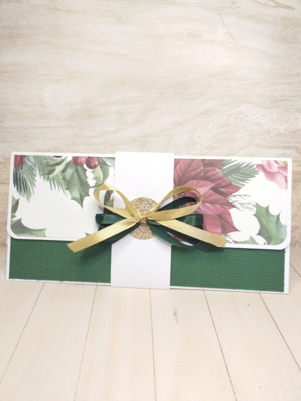 Pochette poinsettia oiseaux