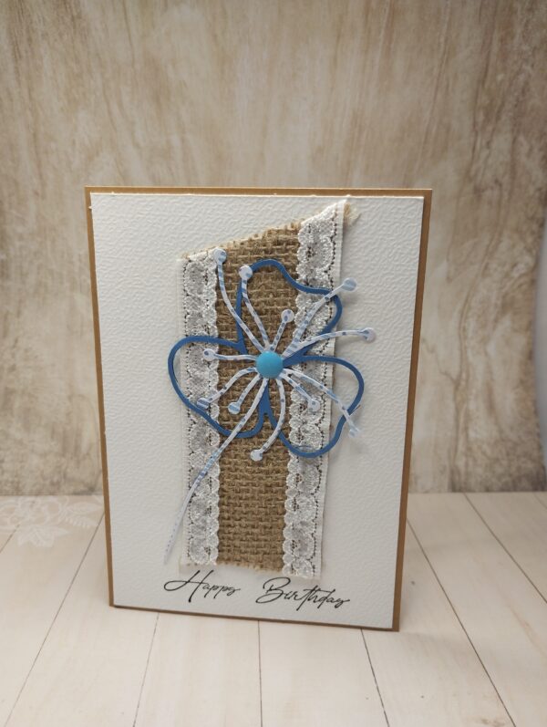 Rafia en fleur bleu