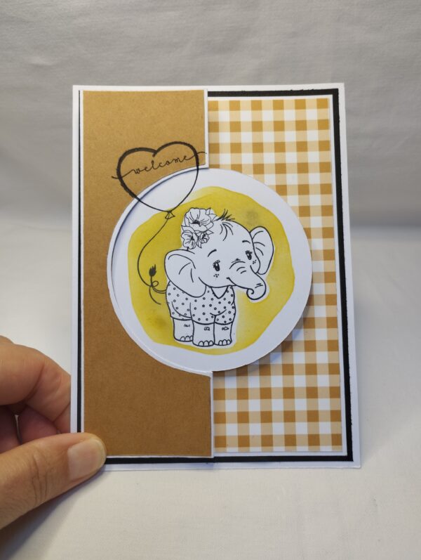 Carte Baby Eléphant jaune