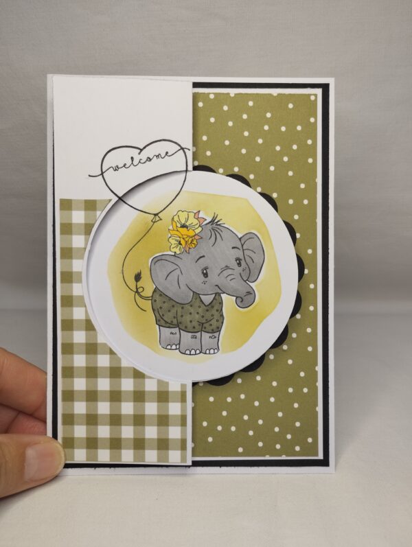 Carte Baby Eléphant vert – Image 2