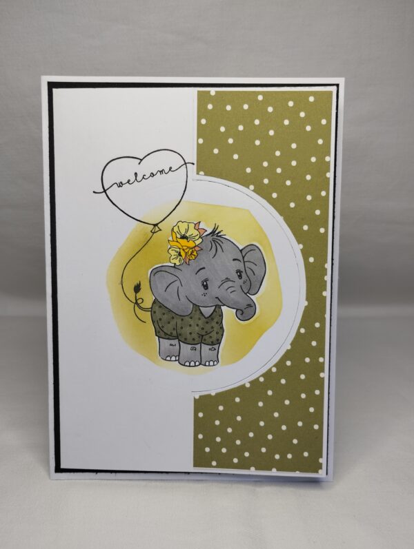 Carte Baby Eléphant vert