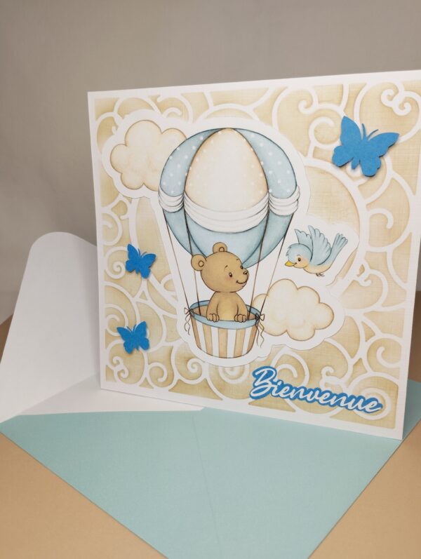 Petit ours en montgolfière bleu – Image 3