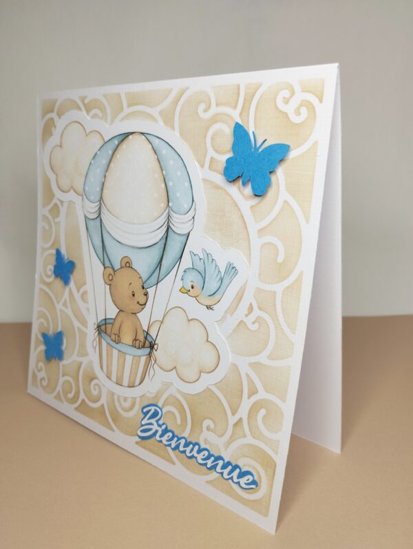 Petit ours en montgolfière bleu – Image 2